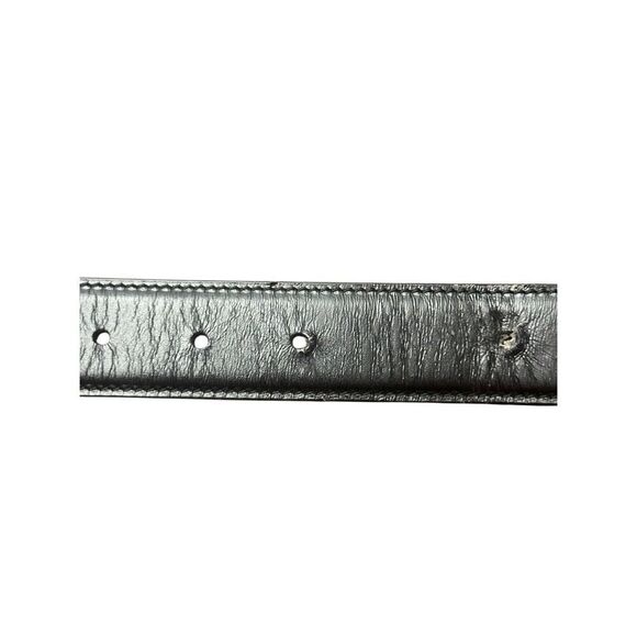 Gucci Silver G Monogram Black Leather lined Faced Waist Belt - Picture 4 of 5